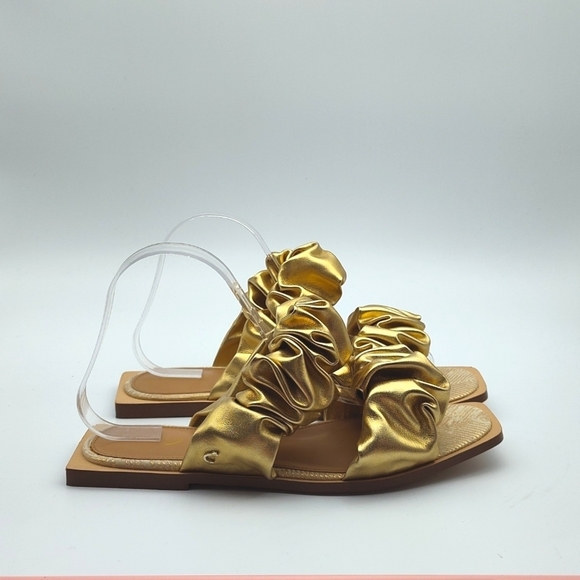 New Sam Edelman Circus Squared Toe Sandal in Gold - Picture 6 of 9